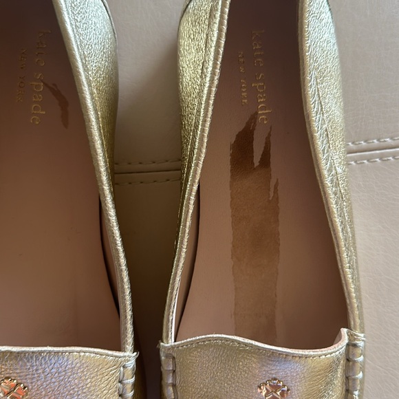 Kate Spade gold loafer size 10 - Picture 3 of 9